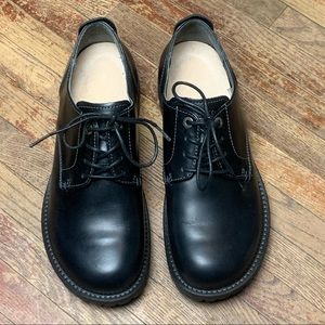 Women’s Birkenstock Footprints Black Leather Oxford Dress Shoes Size 40 260 9